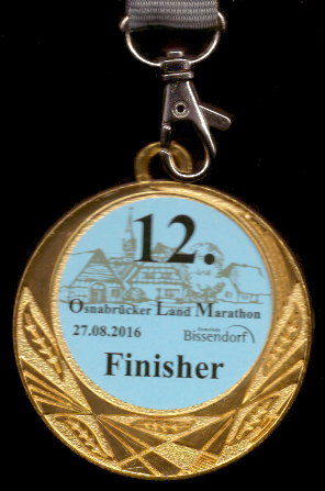 12. Osnabrücker Land Marathon - Finisher Medaille