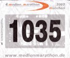 Startnummer 4. medien.marathon München 2003