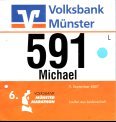 Startnummer 6. Münster Marathon 2007