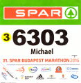 Startnummer 31. Budapest Marathon 2016